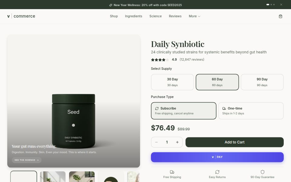 V-Commerce Page template